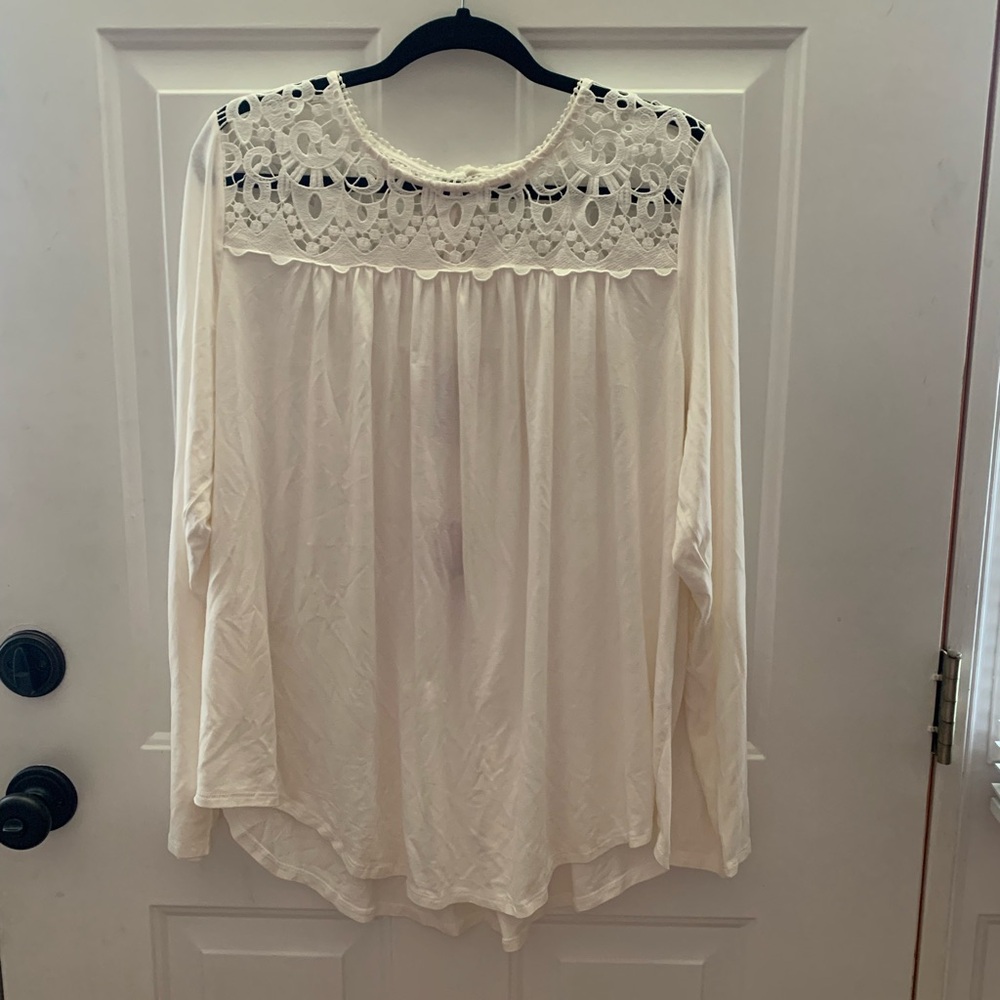 Elegant  Cream Philosophy Lace Women's Top XXL